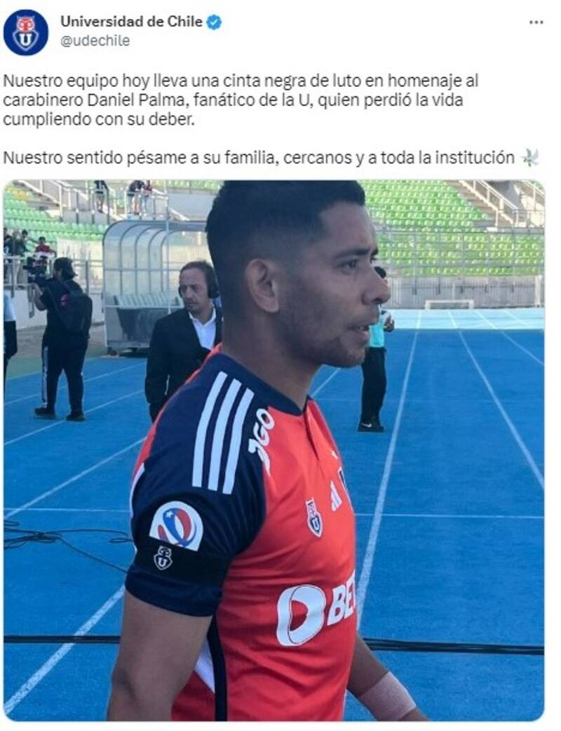 El luto que lució la U en Copa Chile por la muerte del carabinero Daniel Palma