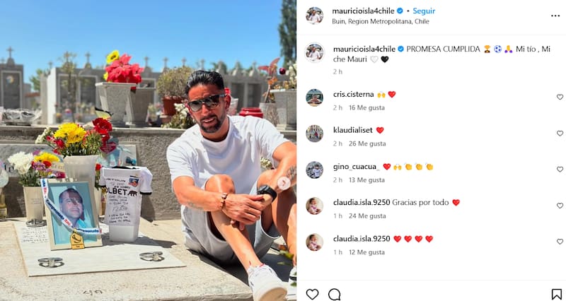 La publicación de Mauricio Isla en su cuenta de Instagram