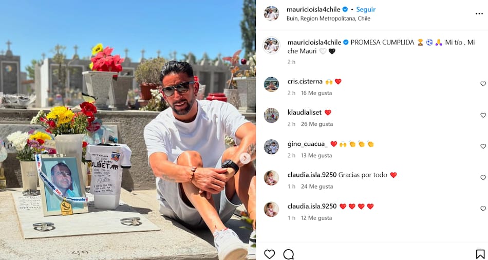La publicación de Mauricio Isla en su cuenta de Instagram