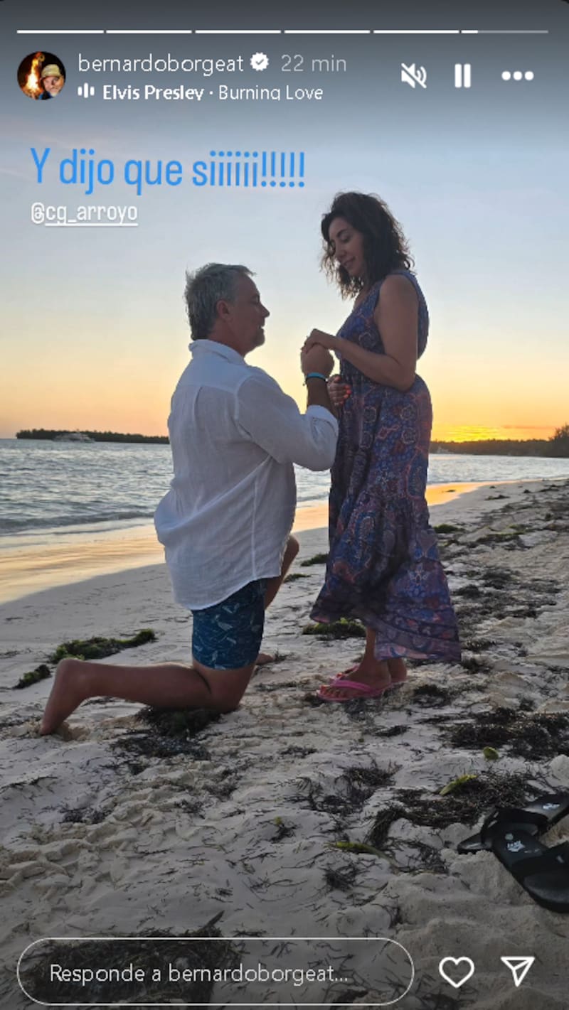Historia subida por Bernardo Borgeat pidiéndole matrimonio a la abogada.