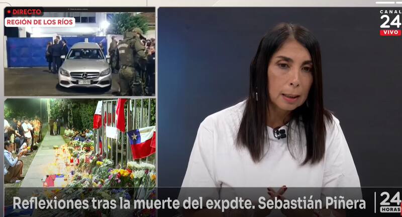 La exministra hablando del fallecido mandatario en 24 Horas.