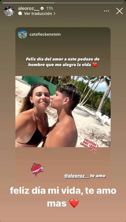 Historia de Instagram de Alexander Oroz en el Día de los Enamorados.