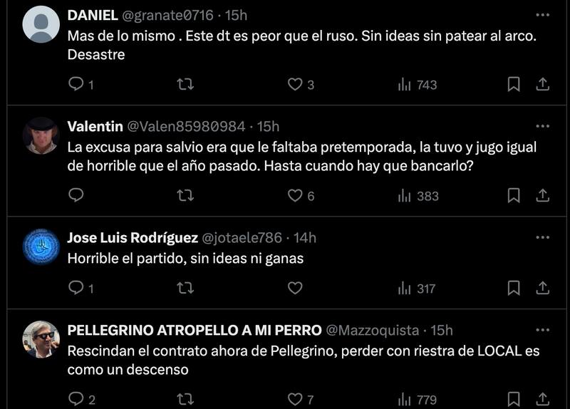 Cuestionaron a Mauricio Pellegrino.