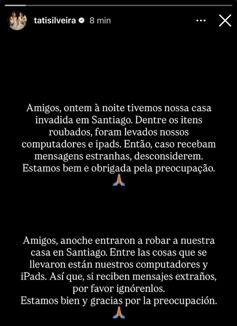 La DT de Colo Colo Femenino sufrió el robo de artículos electrónicos en su hogar. Foto: Tatiele Silveira en Instagram.