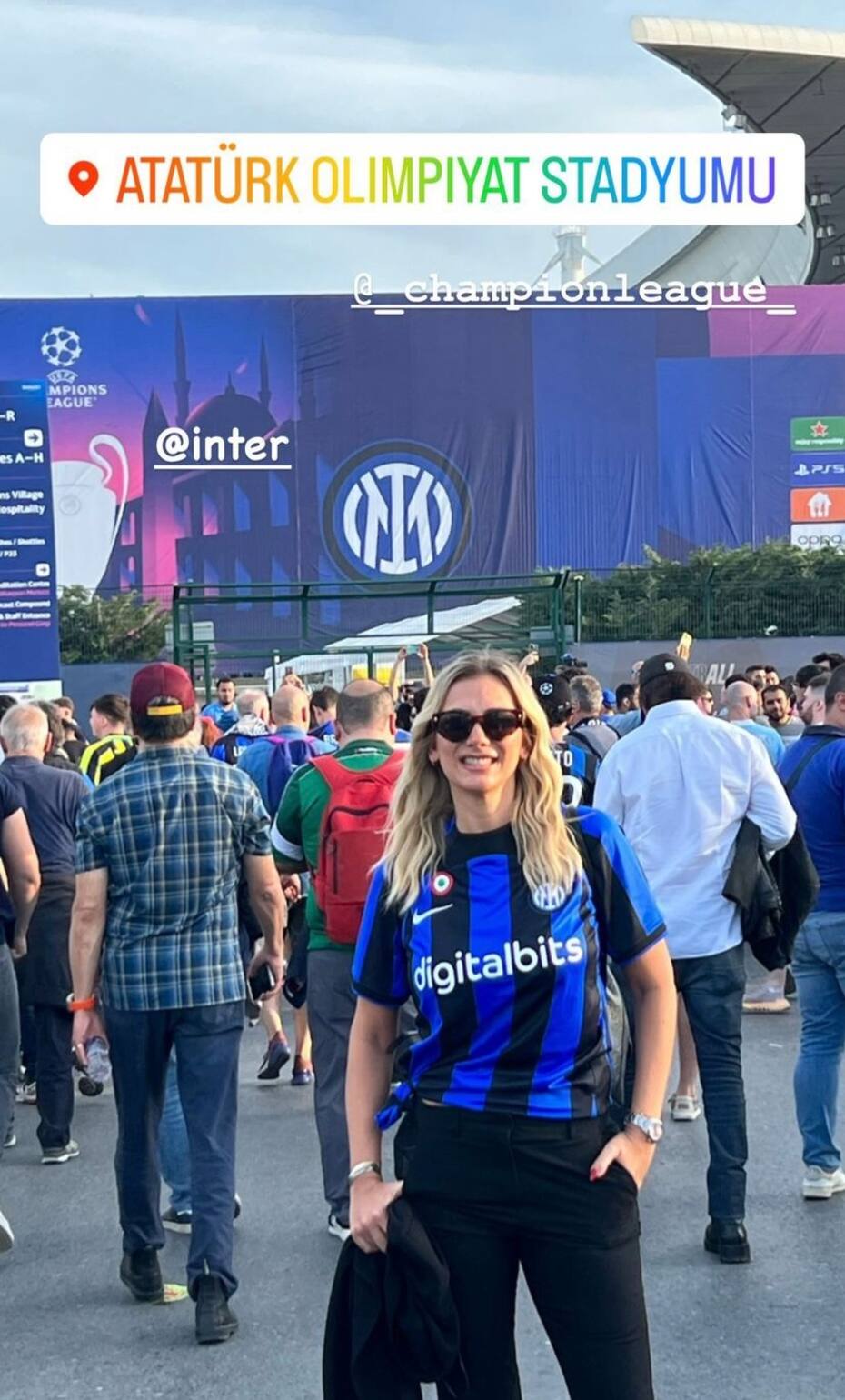María Alberó en el estadio. Créditos: Instagram.
