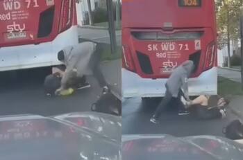 Despidieron al chofer de micro que agredió a un ciclista en Ñuñoa: “Es de la mayor gravedad”