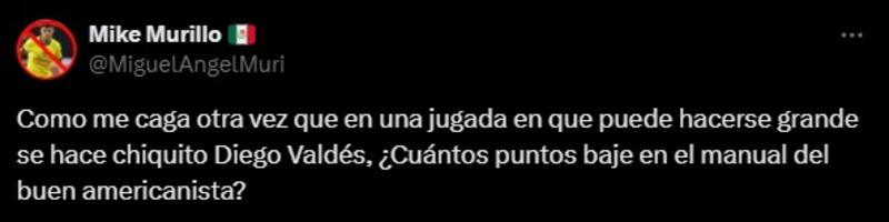 Hinchas del América criticaron a Diego Valdés.