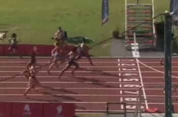 La final de 100 metros planos que terminó en medalla para Chile en el Sudamericano de Atletismo