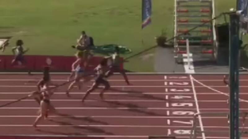 La final de 100 metros planos que terminó en medalla para Chile en el Sudamericano de Atletismo