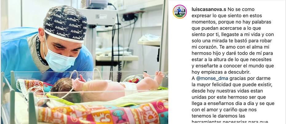 El posteo que escribió el defensa de la U por el nacimiento de su primer hijo.