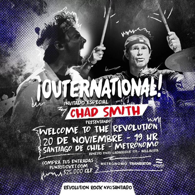 Afiche de Chad Smith junto a Outernational en Chile 2023.
