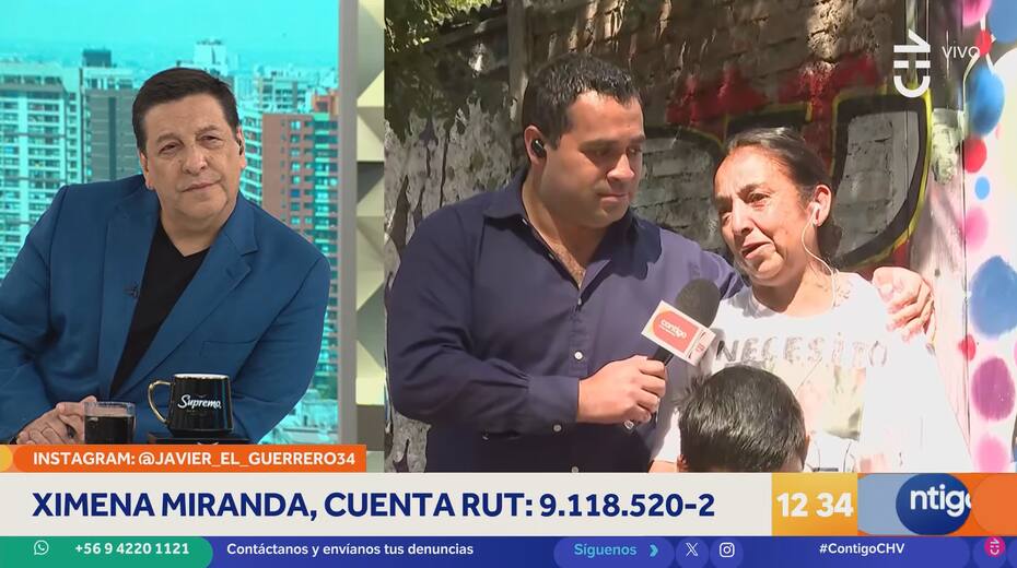 El periodista no pudo contener las lágrimas tras escuchar el relato de Ximena Aranda.