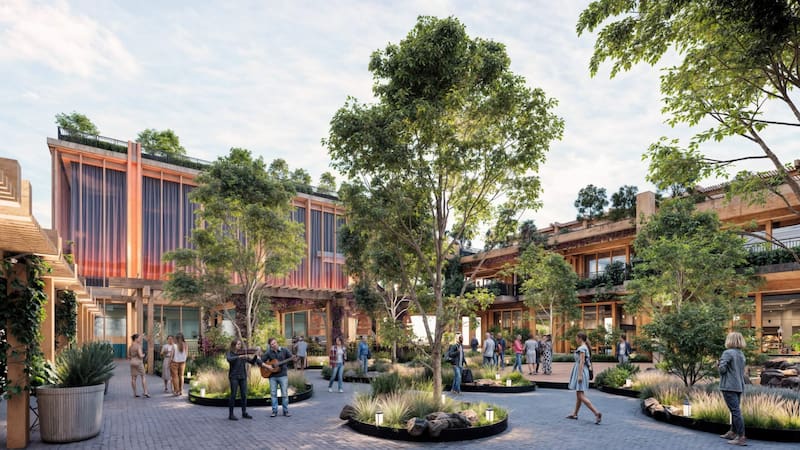 Así quedará el espacio exterior del mercado urbano de Nido Lucía. Foto: Territoria.