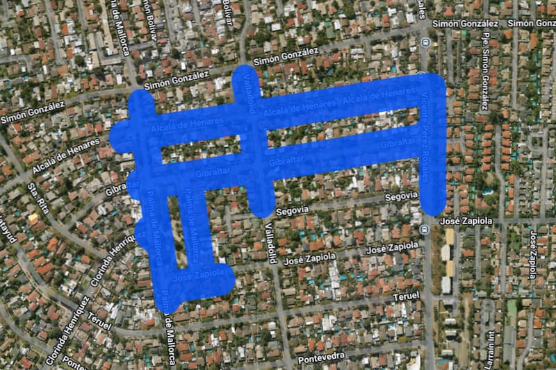 Sector afectado por el corte de luz.