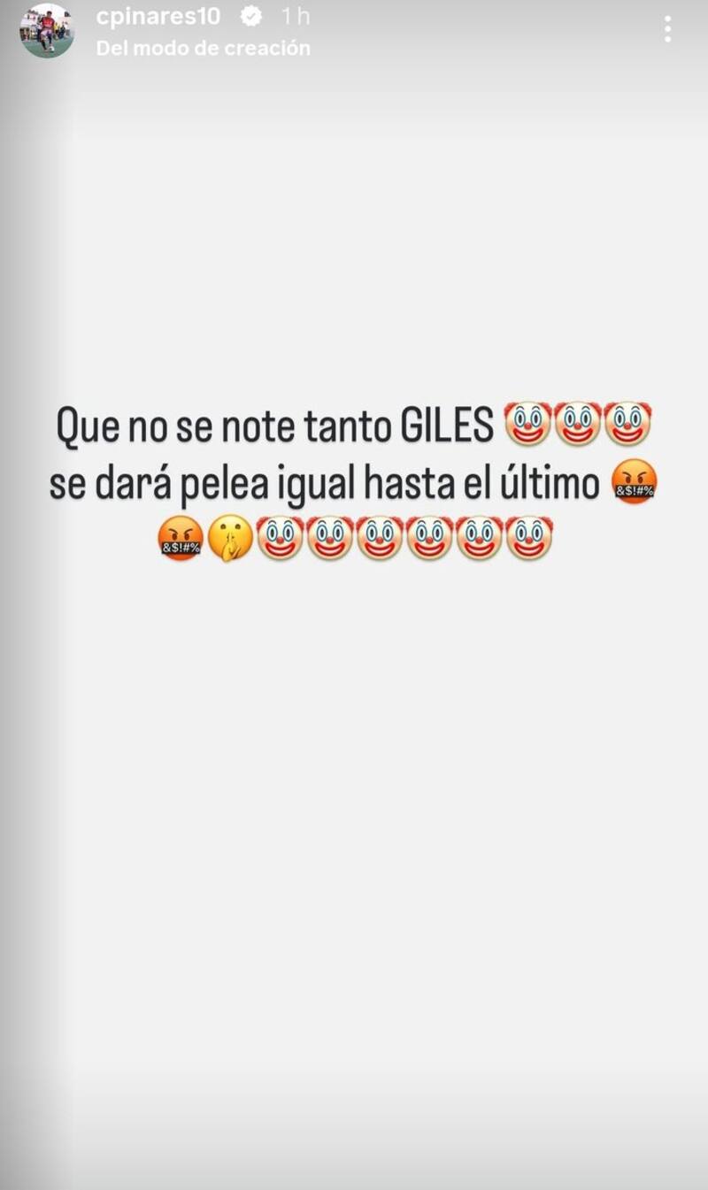 y su descargo en redes sociales.