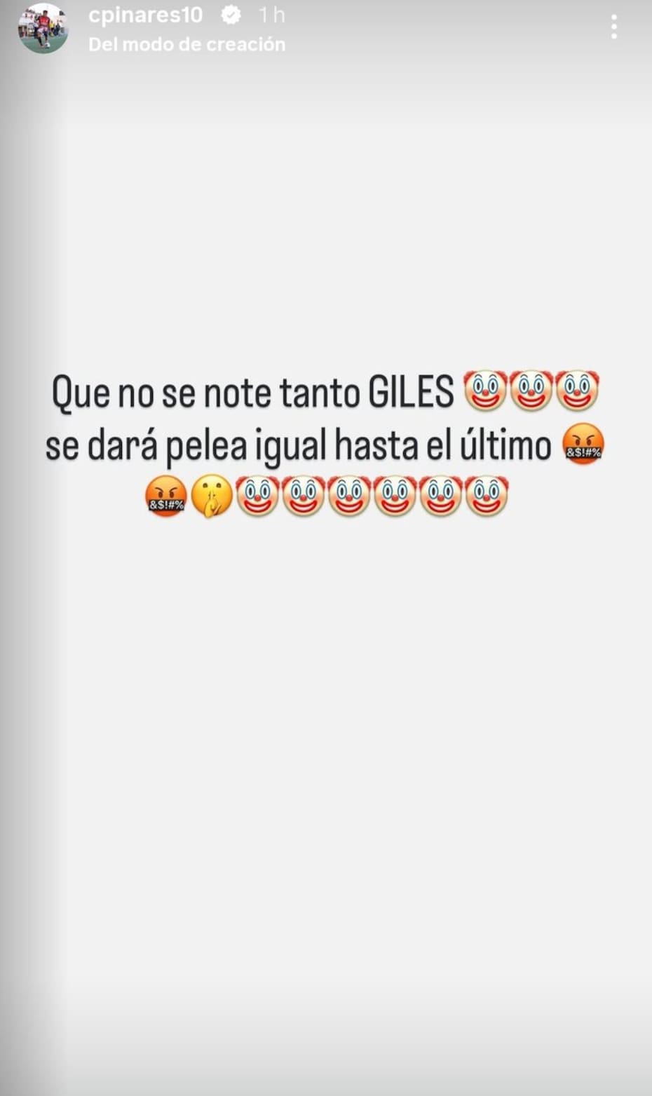 y su descargo en redes sociales.
