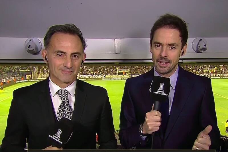 junto a Diego Latorre, comentando la Copa Libertadores.