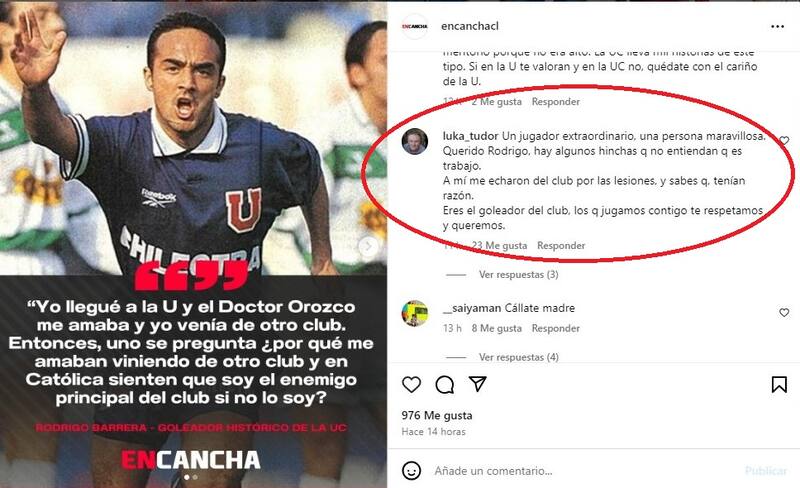Luka Tudor apoyó a Rodrigo Barrera por sus críticas a la UC. Instagram