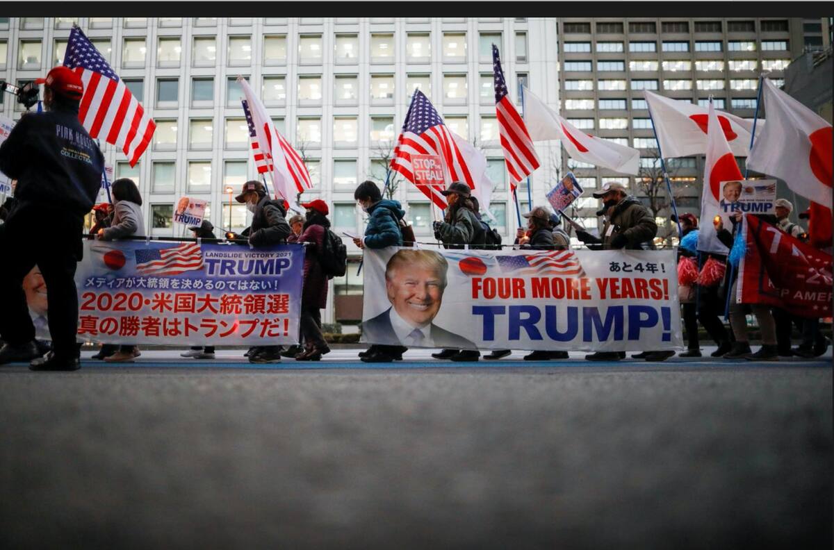 Fanáticos japoneses de Trump se reunieron en las calles de Tokyo y alegaron fraude de Joe Biden