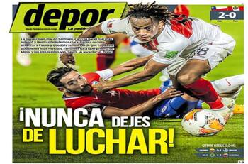 Las principales portadas de la prensa peruana tras la derrota ante La Roja