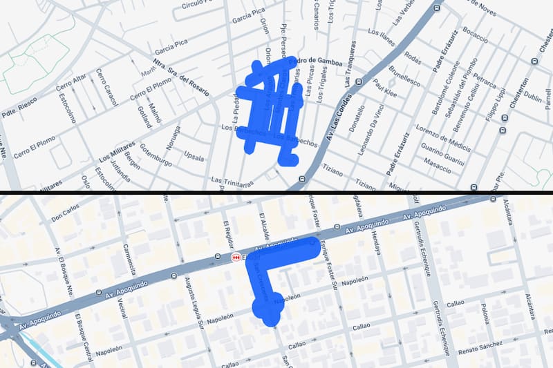 Sector afectado por el corte de luz.