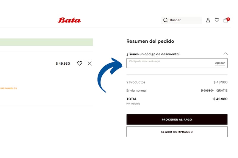 El código debe ser añadido en este recuadro.