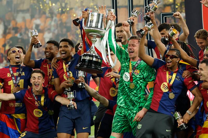 venció al Real Madrid en la final de la Copa del Rey. (Foto: EFE)