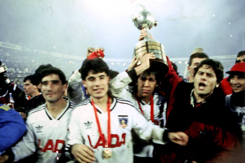 celebrando el título de la Copa Libertadores 1991.