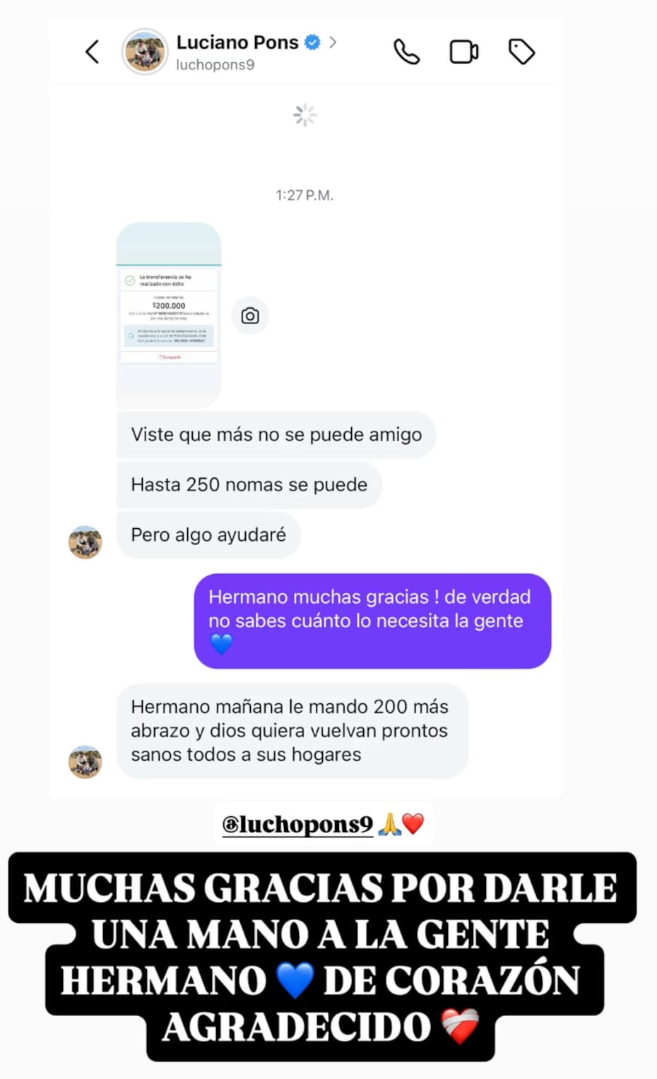 El delantero y un notable gesto con la U.
