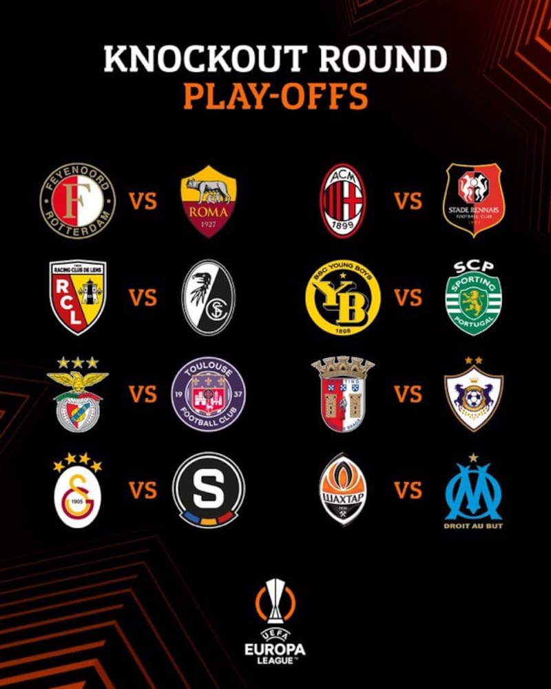 Cuadro de los playoffs de Europa League