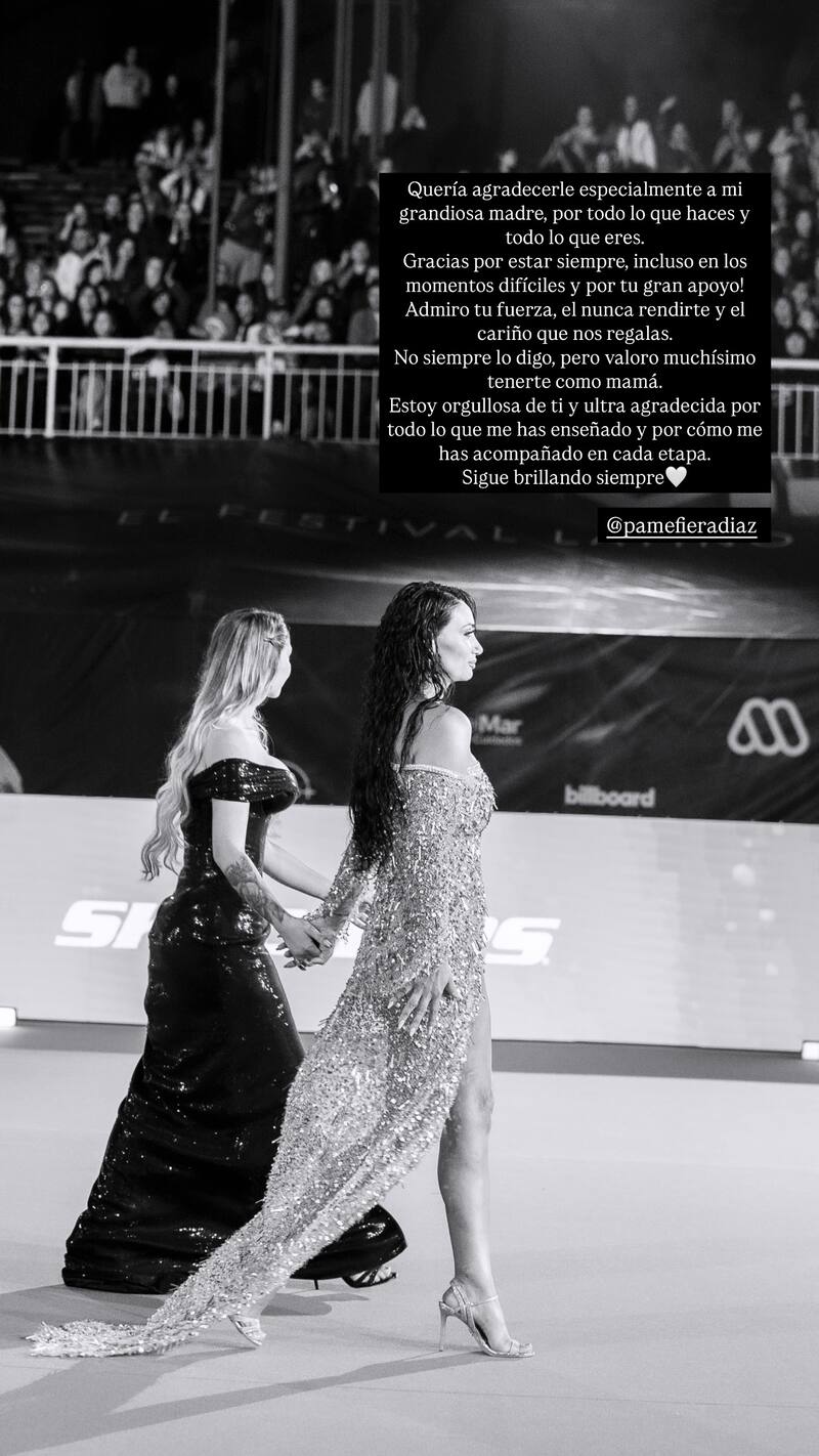 Su recuerdo de la comentada gala del Festival de Viña. Créditos: @trini.neira.