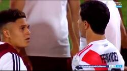 Con el pelo no se juega... Juan Fernando Quintero se enoja en festejo de River por título de la Copa Argentina