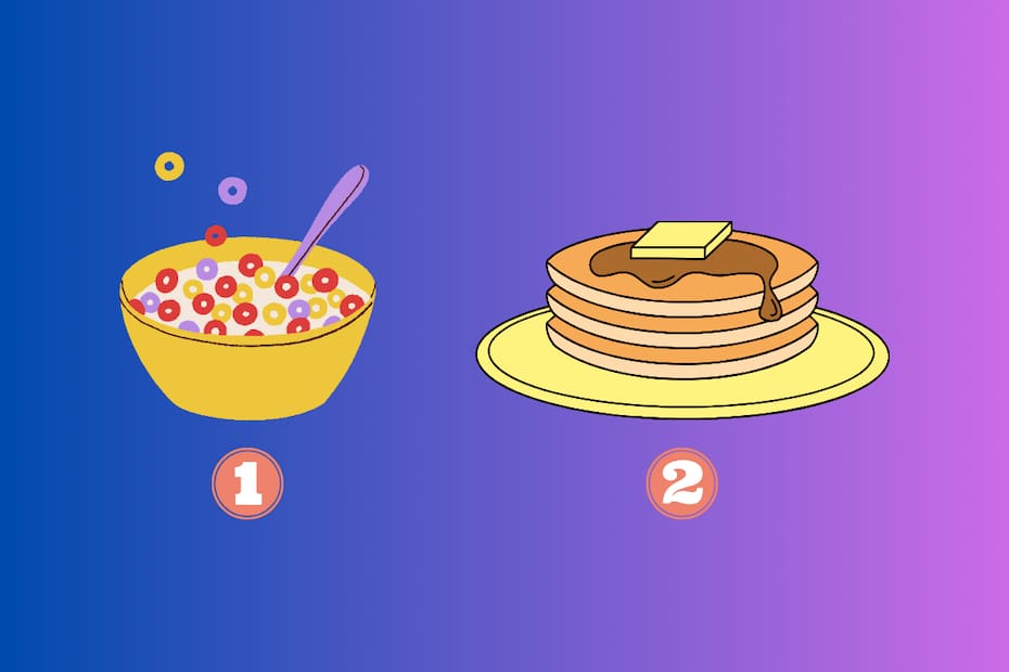 ¿Qué prefieres, cereal o pancakes?