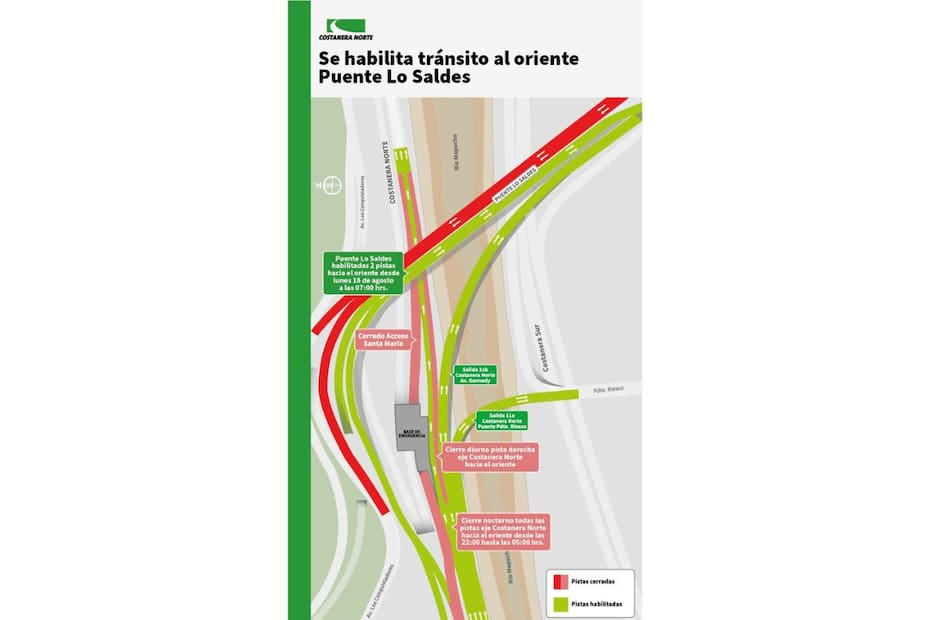 Estos son los cambios que anunció la concesionaria.
Créditos: Costanera Norte.