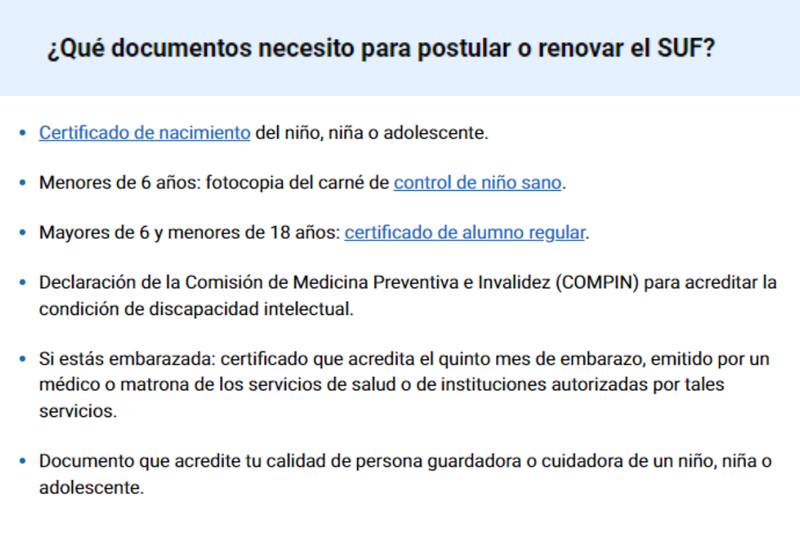 Estos son los documentos para solicitar el Subsidio Único Familiar.
