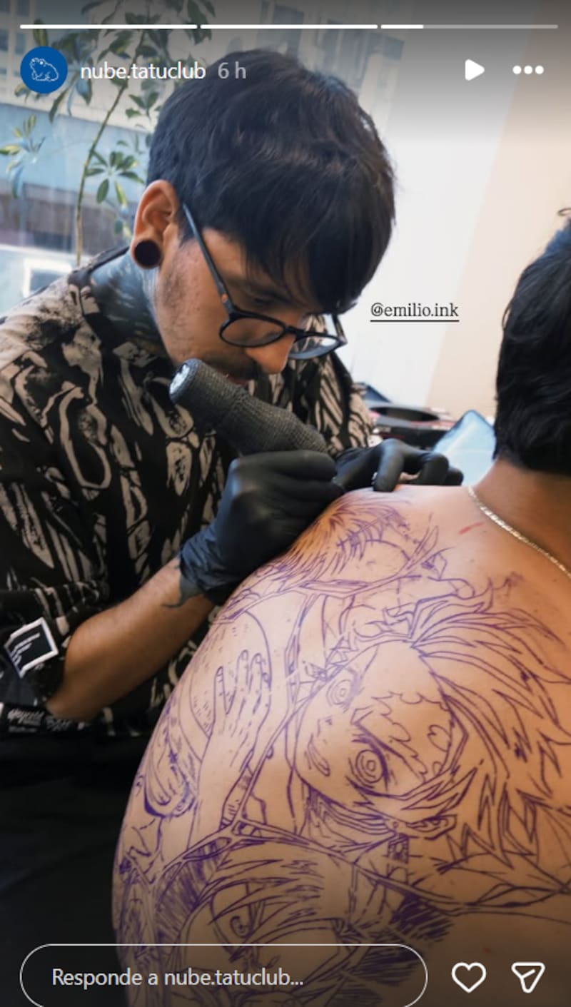 . El tatuaje del futbolista de Audax Italiano.