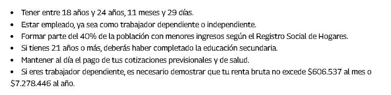 Estas son las condiciones exigidas por el Sence.