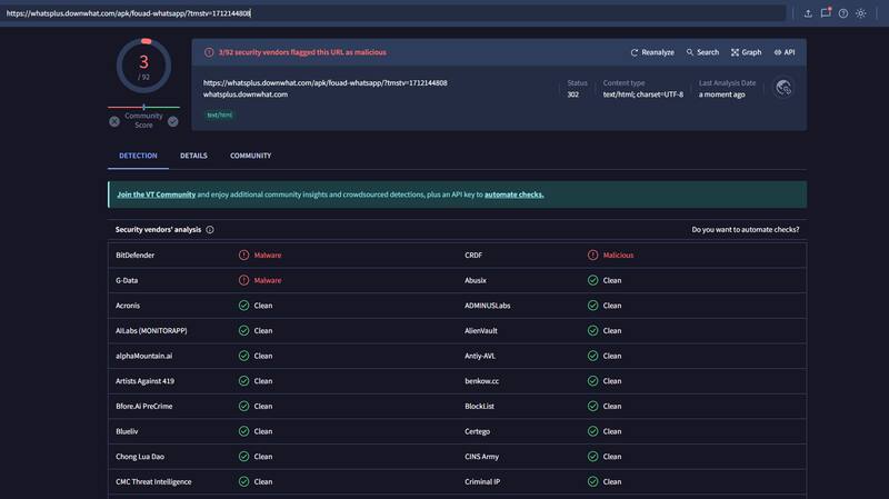 El archivo será analizado por 92 antivirus distintos en cosa de segundos.