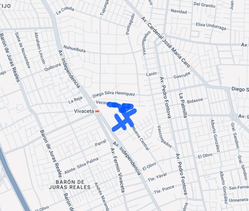 Sector afectado por corte de luz.