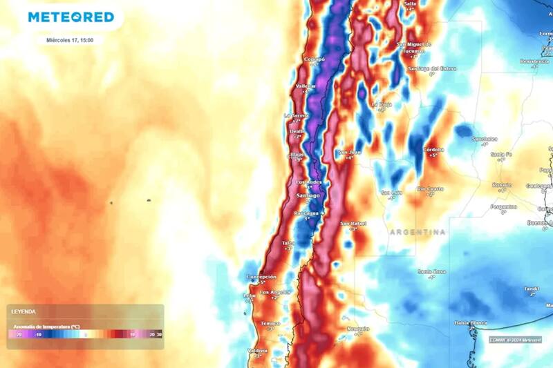 El frente de calor avanzará junto con la vaguada costera, elevando los termómetros por sobre los 30° esta semana.