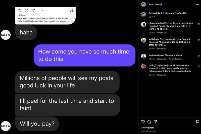 Fernanda Urrejola sufre el hackeo de sus redes sociales.