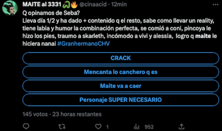 Un elogio que recibió Sebastián Ramírez. Foto: Twitter.