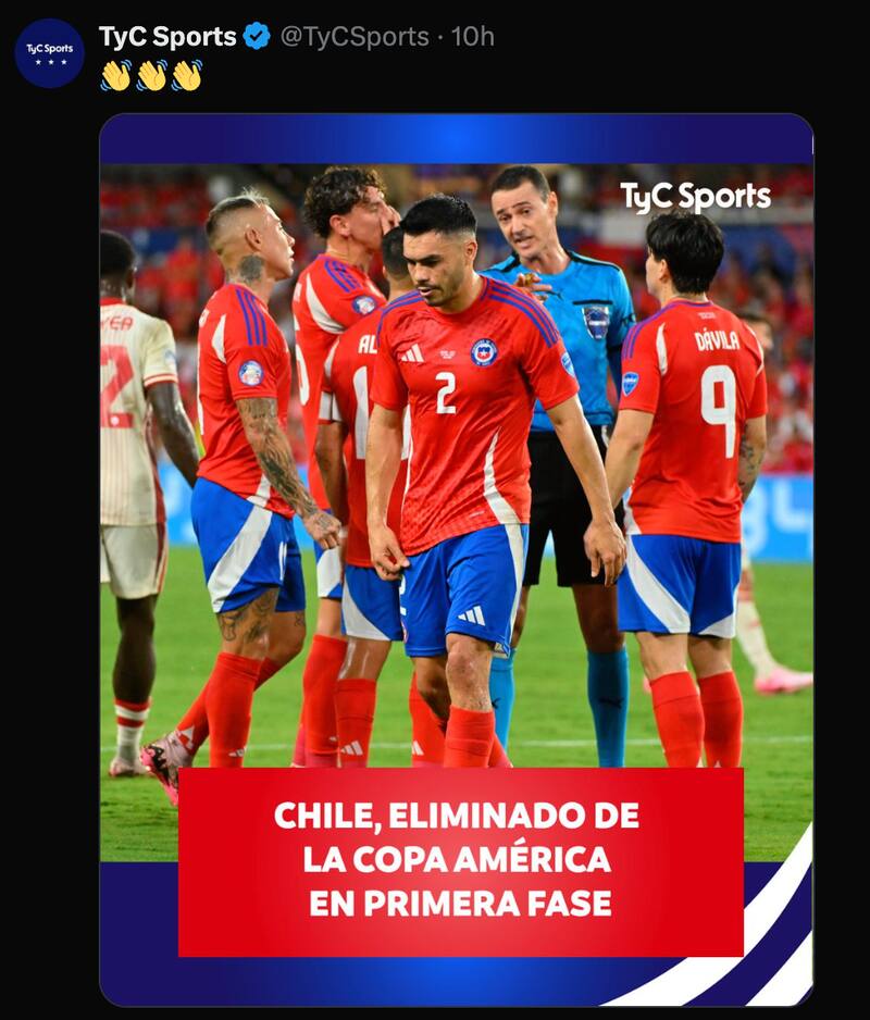 Medios argentinos burlándose de La Roja tras su eliminación en Copa América.