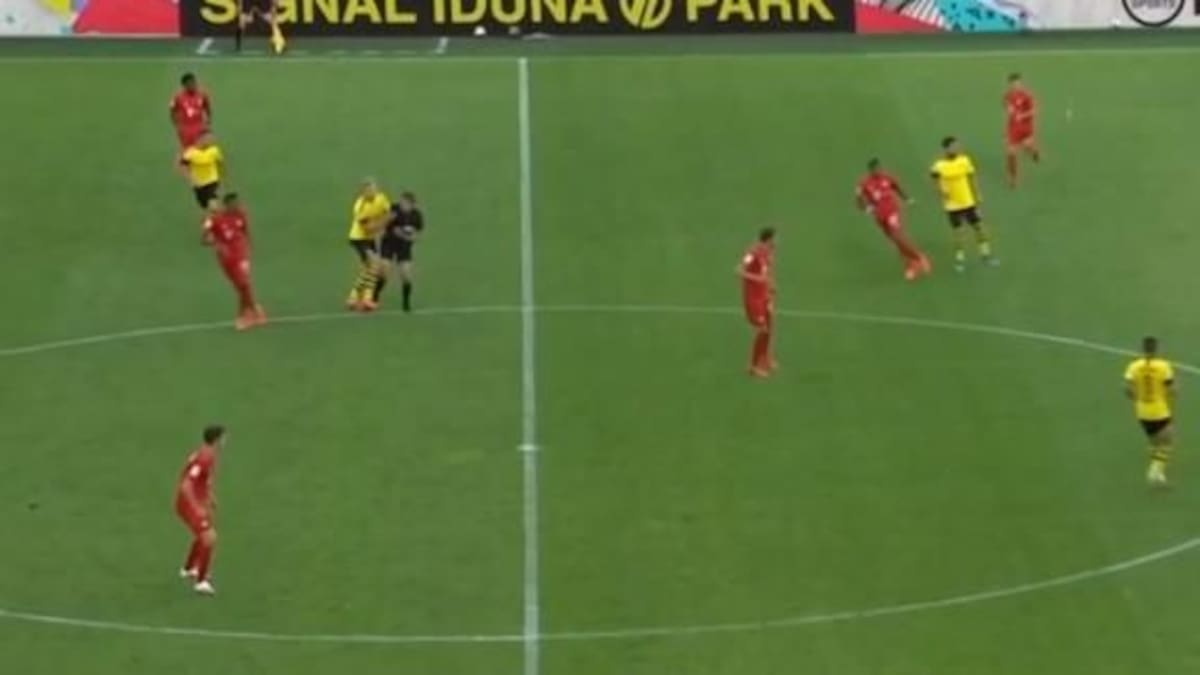 Así fue la insólita lesión de Haaland en el partido ante el Bayern Munich