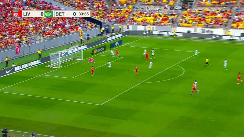 el único tanto en el amistoso entre Liverpool y Betis.