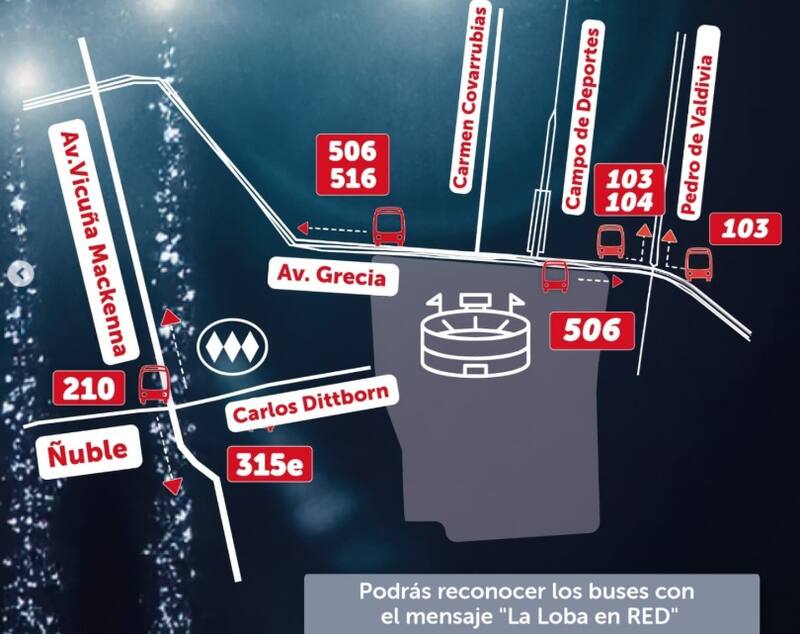 Revisa los buses de apoyo a la salida del concierto. Créditos: Instagram