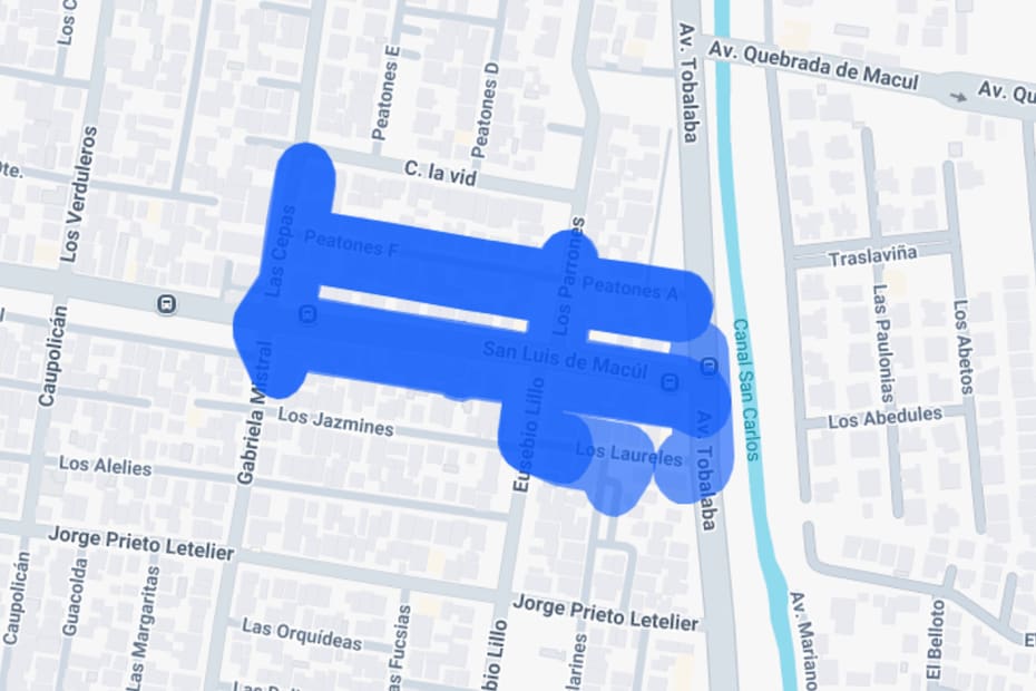 Sector afectado por el corte de luz.