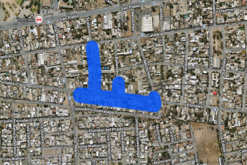 Sector afectado por el corte de luz.