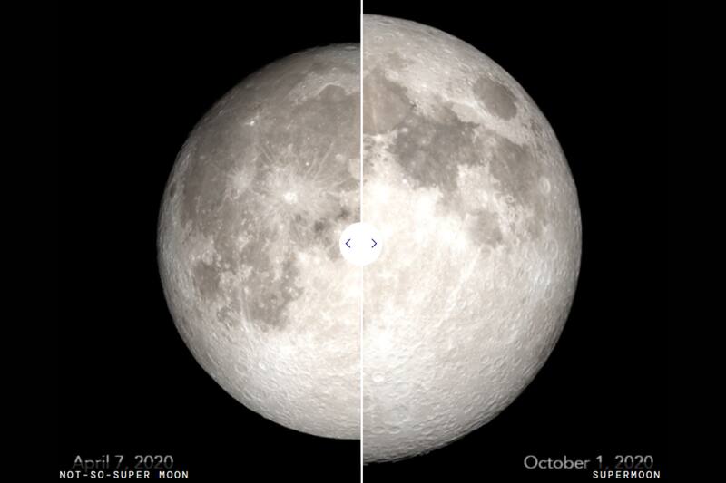 Esta noche, se podrá avistar el satélite desde su punto más cercano a la Tierra, 14% más grande de lo normal. Créditos: NASA.
