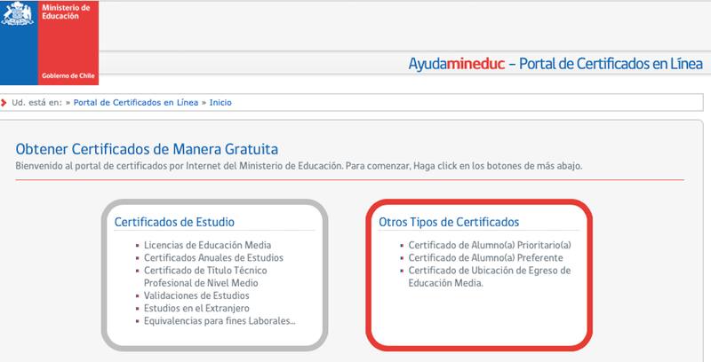 Así luce la plataforma para obtener los certificados.